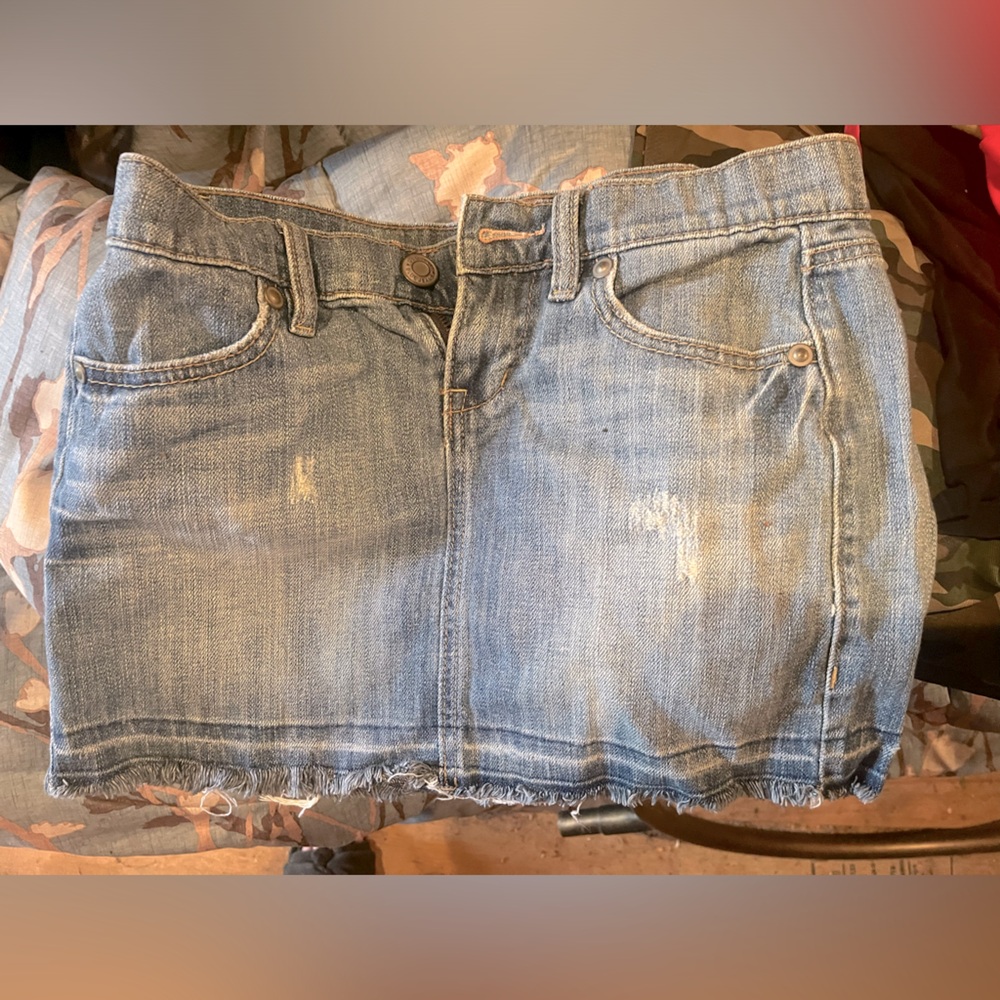 Juniors Washed out Light Denim Mini Skirt